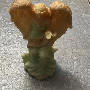 Elegant Angel Figurine in Cream and Green
